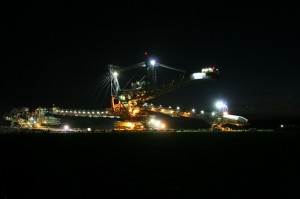 Der Absetzer auf dem Weg zur A61